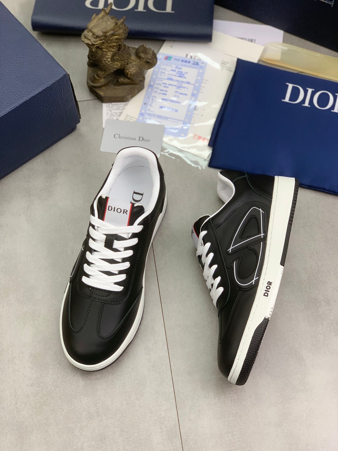 CD Homme Sneakers Black Calfskin