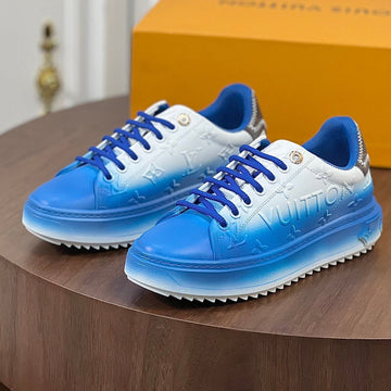LV Time Out Sneaker Blue Mix White Calfskin