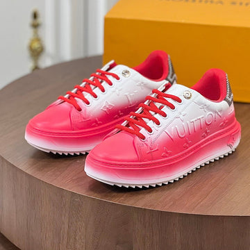 LV Time Out Sneaker Red Mix White Calfskin