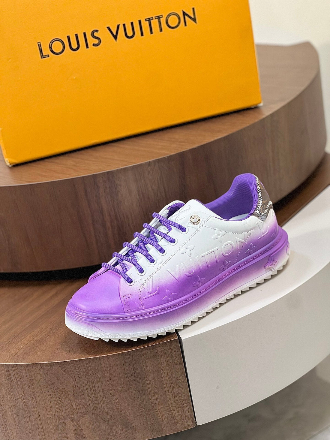 LV Time Out Sneaker Purple Mix White Calfskin