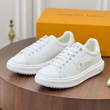 LV Time Out Sneaker In White Calfskin