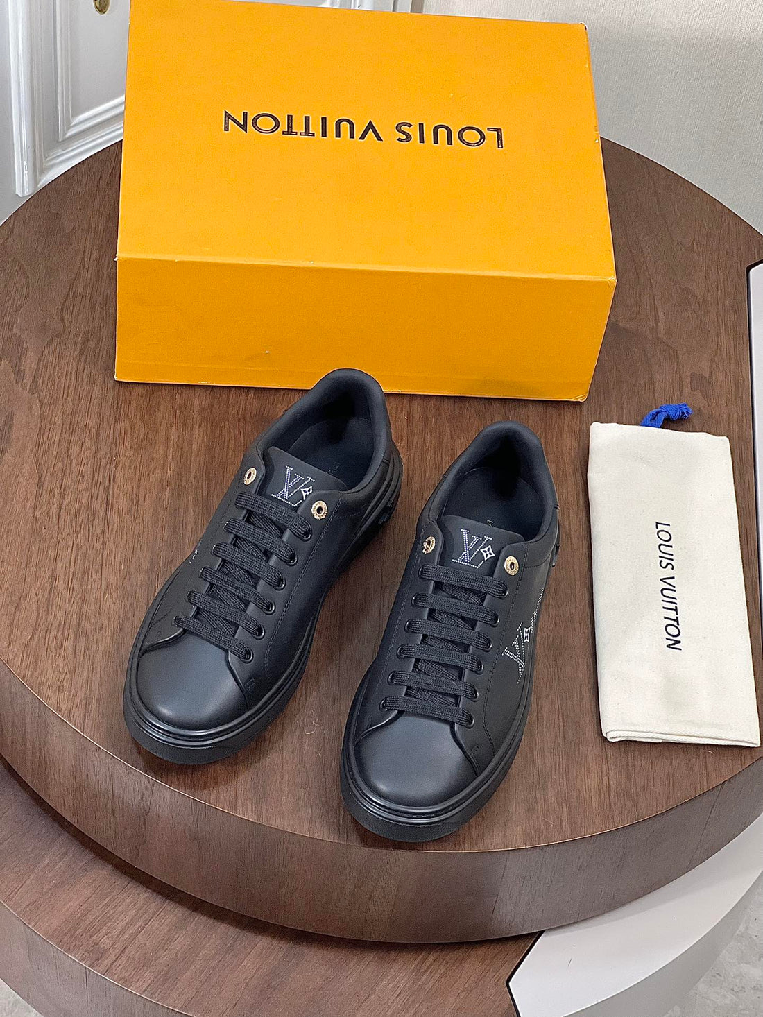 LV Time Out Sneaker In Black Calfskin