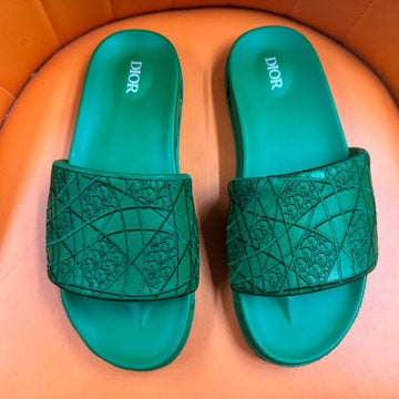 CD Aqua Embroided Sandal Sea Green Fabric