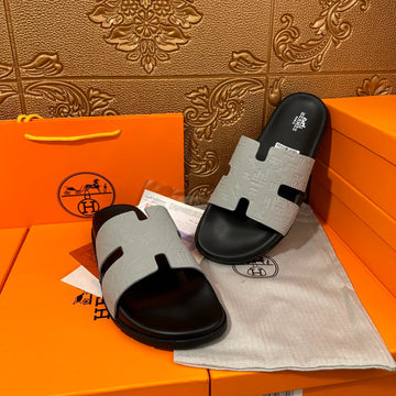 Hm Izmir Slipper Light Gray Calfskin