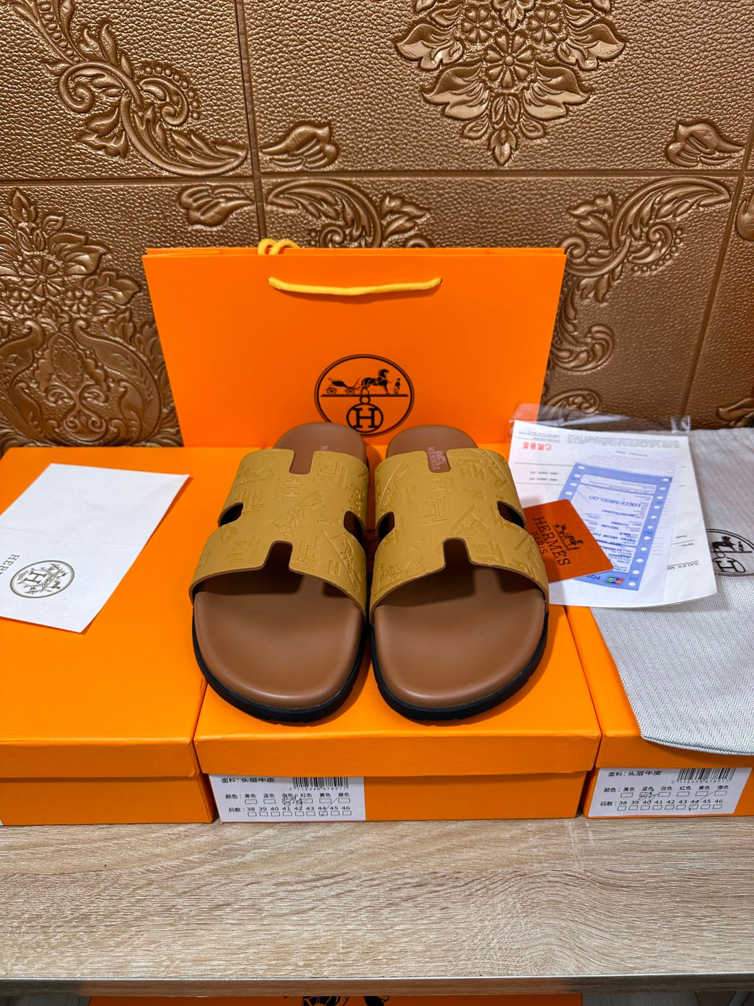 Hm Izmir Slipper Saffron Calfskin