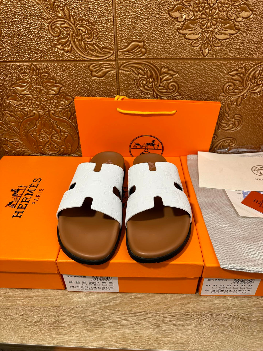 Hm Izmir Slipper White Calfskin