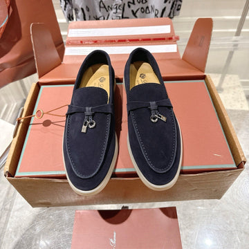 Lp Summer Charms Walk Loafers Charcoal Blue Suede 565856