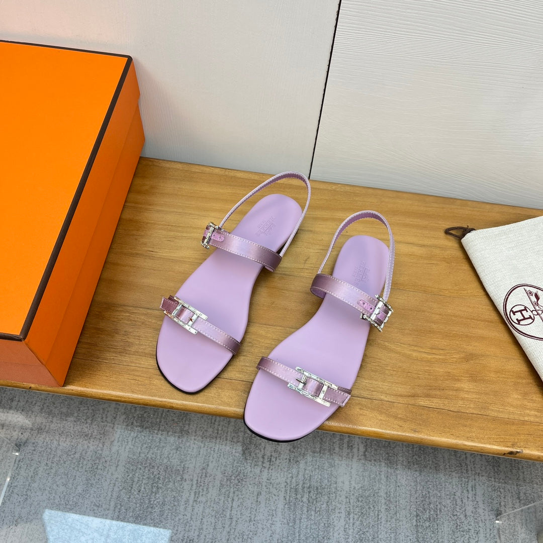 Buckle Sandal Lavender Calfskin