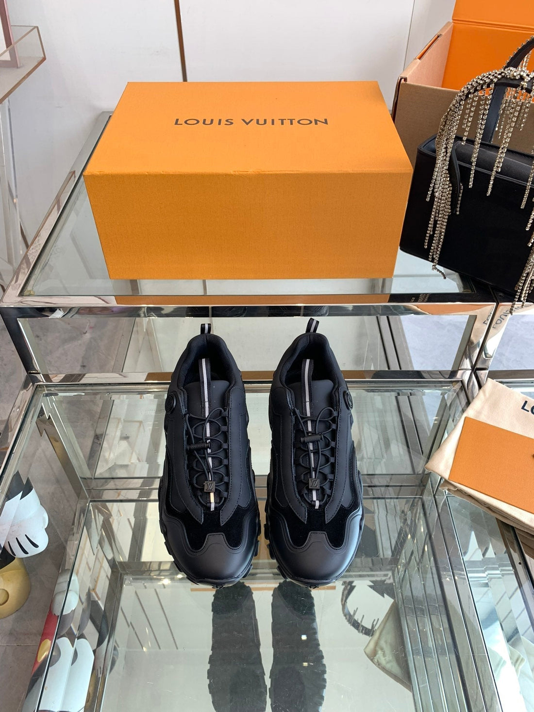 LV Rush Sneaker 40MM Black Cowhide