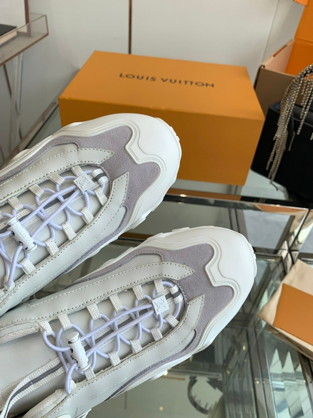 LV Rush Sneaker 40MM White Cowhide
