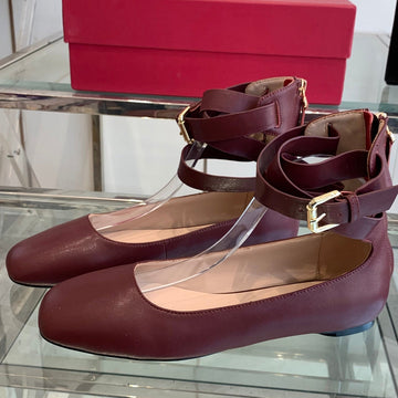 Vt 25 Ballerina Ballet Gladiator Flats Ruby Red Cowhide 292360