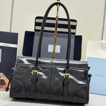 Prada 2026 Shoulder Bag 31CM Black Leather 345568
