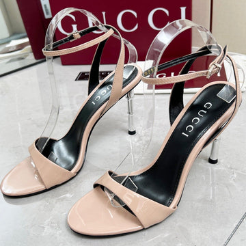 Gc 25 Heeled 95MM Sandals Nude Patent Leather 293861