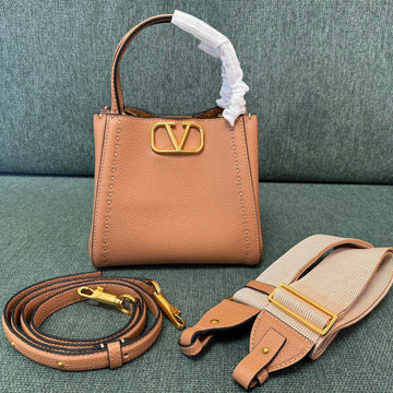 Valentino Small 19 Handbag Brown Calfskin 538537