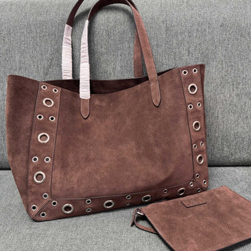 Valentino Garavani Tote Dark Brown Suede 555249