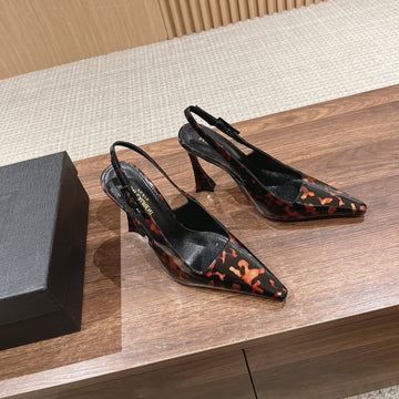 Sl Dune Slingback Pumps Leopard Polished Calfskin
