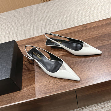 Sl Cherish Crystal Slingback White Calfskin