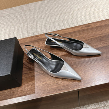 Sl Cherish Crystal Slingback Silver Calfskin