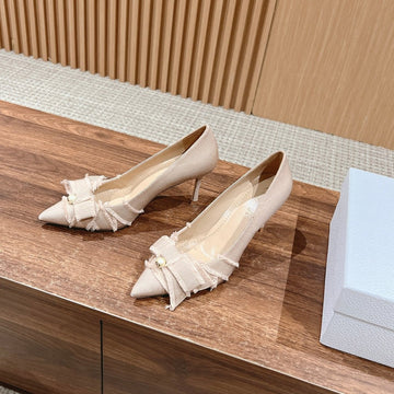 CD Adiorable Pump 80 Beige Grosgrain Lambskin