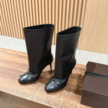 Alaïa High-Heeled Short Boots Black Calfskin 386012