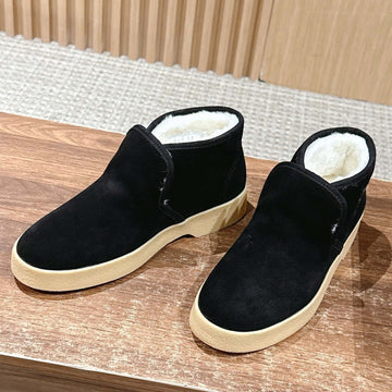 Miu Miu 25 Slip-On Boot Black Mix White Suede Wool 553704