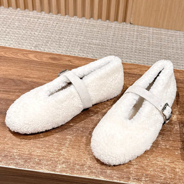Alaïa 2025 Ballet Flat Cream Wool 553828