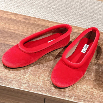 Alaïa 2025 Ballet Flat Red Velvet 553857