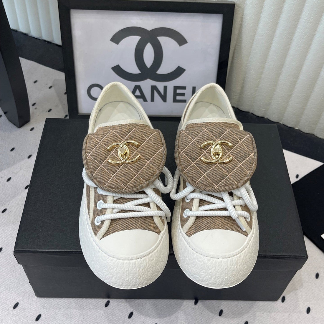 CC 2026S Sneakers Khahi White Denim Leather 720088