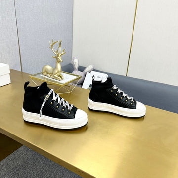 Walk'n'dior Sneaker In Black Wool And Cowhide 111925