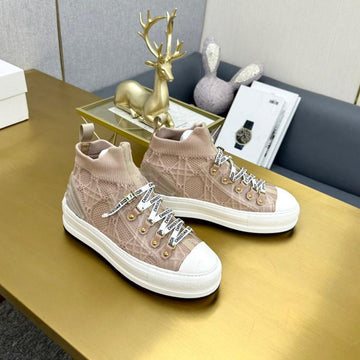 Walk'n'dior Sneaker In Nude Macrocannage Wool And Cowhide 111935