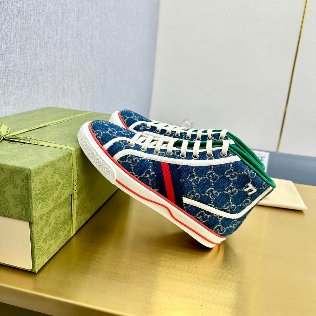 GG Tennis 1977 High-Top Trainer Indigo Canvas