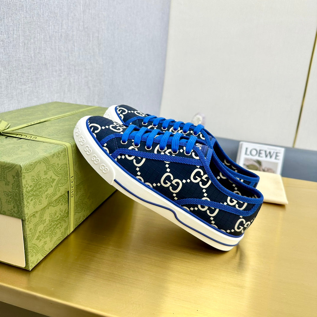 GG Tennis 1977 Trainer Black And Cobalt Canvas