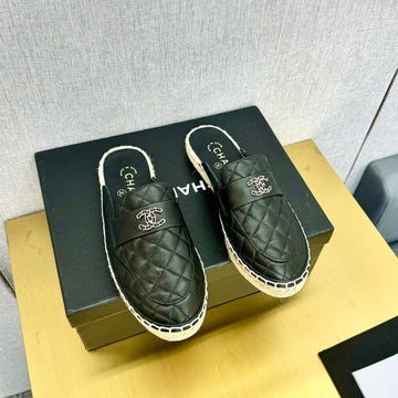 Mule Black Quilted Calfskin