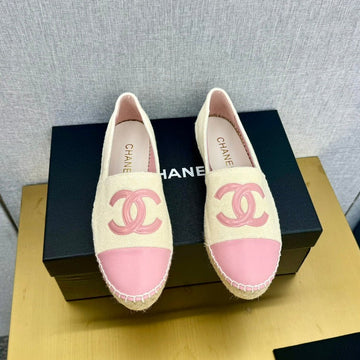 Espadrilles Beige Fabric Pink Calfskin