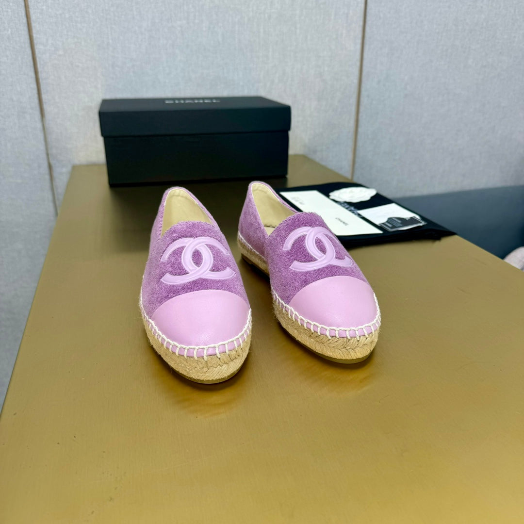 Espadrilles Purple Fabric Lilac Calfskin