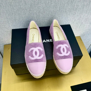 Espadrilles Purple Fabric Lilac Calfskin