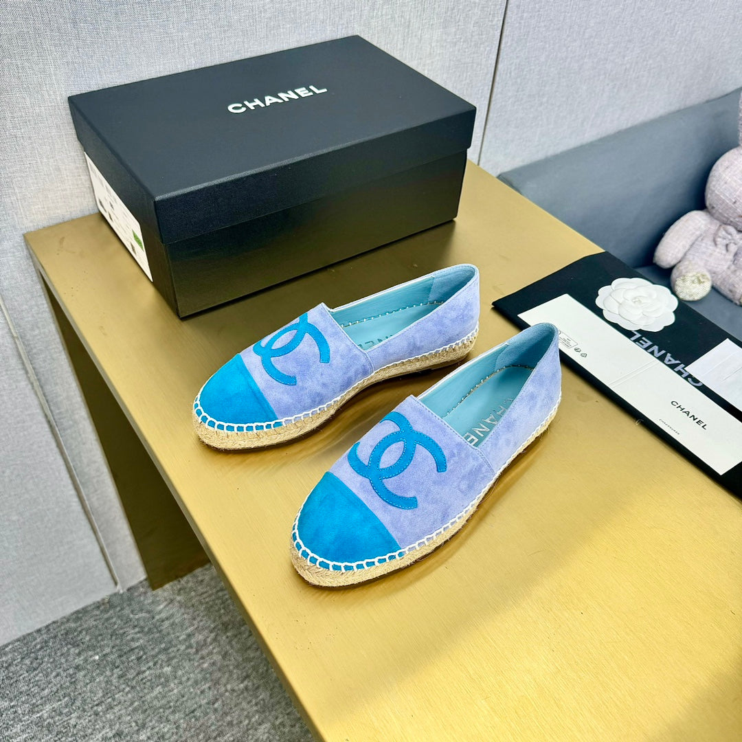 Espadrilles Purple Blue And Azure Blue Suede