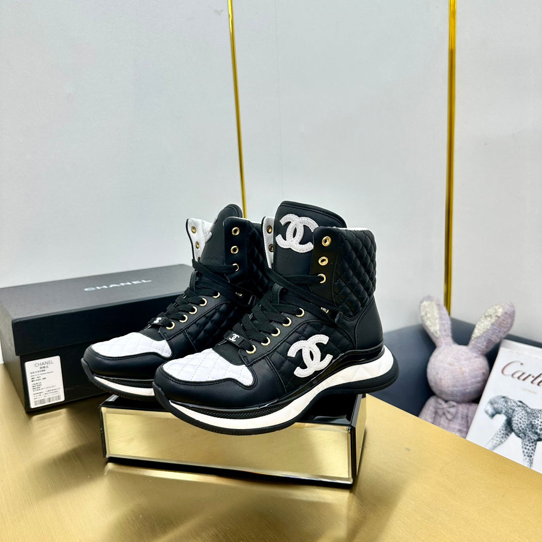 Athletic Shoes In Black Calfskin
