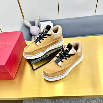 Mid-Top Runboot Split Leather Sneaker 30MM Light Brown Yellow Suede 994561