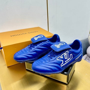 LV 25C Sneaker LV Footprint Soccer Blue Cuir De Veau Uni 219932