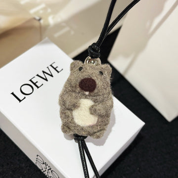 Loewe Animal Charm Gray Felt And Calf
