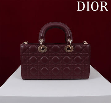 Medium Lady D-Joy 26 Burgundy Lambskin