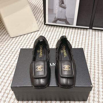 CC Ballet Flats Full Black Soft Leather 721502