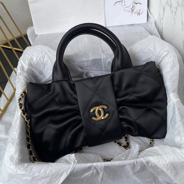 CC 25K Mini Bow Bag 26CM Black Canvas