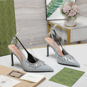 GG Crystal High Heel Sandal Cloud Lambskin