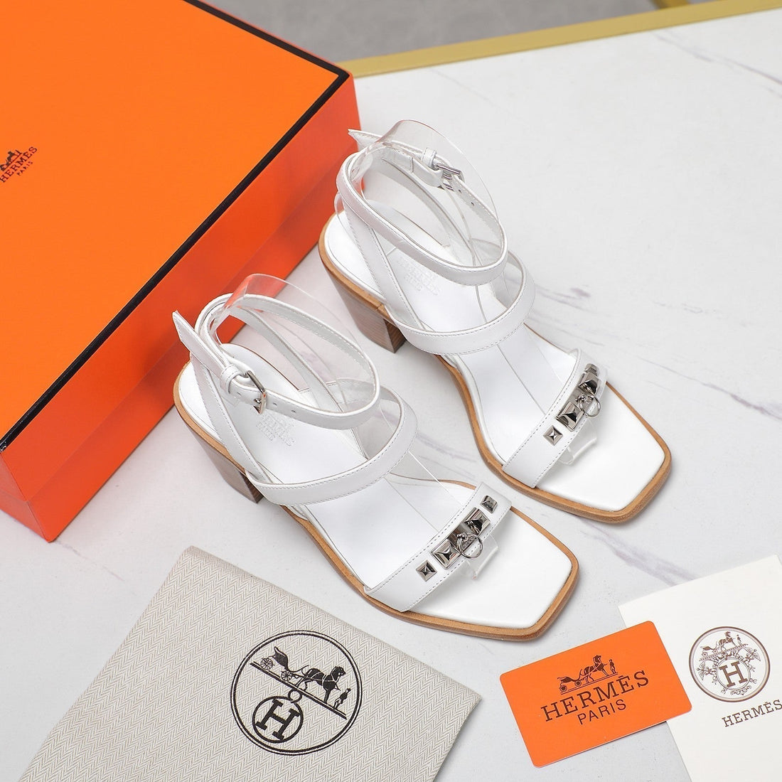 Ivresse 65 Sandal White Calfskin
