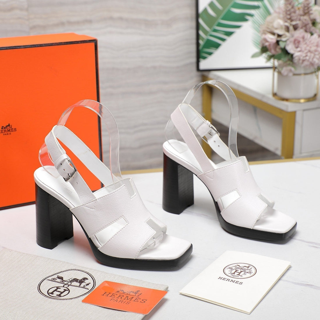 Eris 95 Sandal White Calfskin