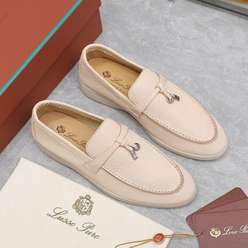 Lp Summer Charms Walk Loafers Beige Cream Lambskin