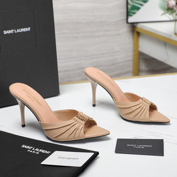Sl Babylone Mules 10 Bisque Smooth Calfskin
