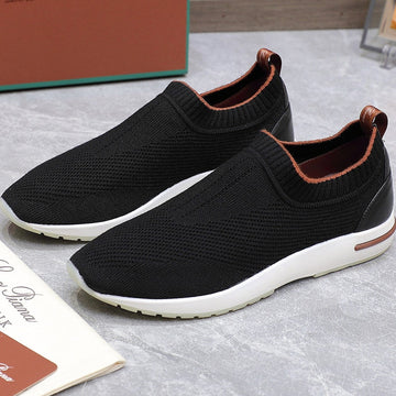 Lp Lady Flexy Walk Sneaker Black Wool And Calfskin 310446